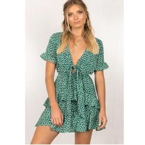 Green Pola Dot Dress